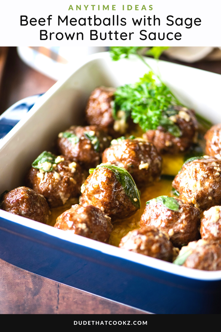 meatballs with sage brown butter sauce