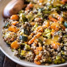 Warm Quinoa Roasted Veggie Salad with Homemade Vinaigrette-image