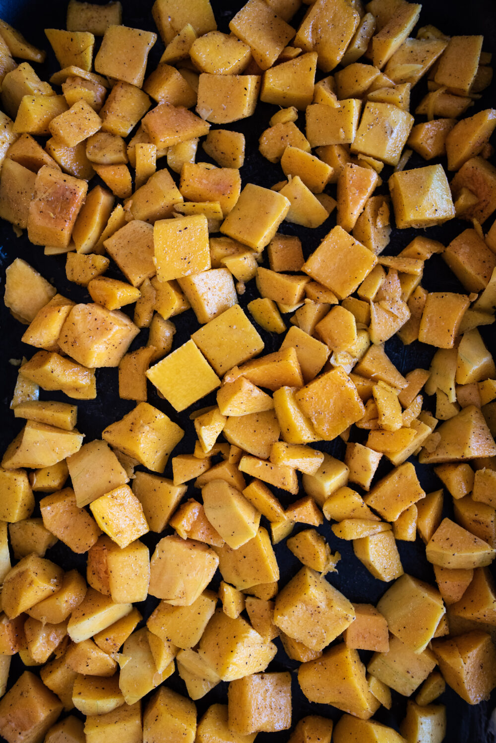 uncooked and chopped butternut squash