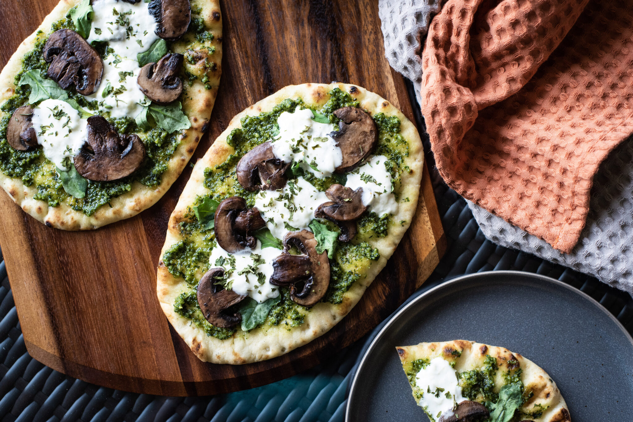 Mushroom Pesto Flatbread Pizza Dude That Cookz
