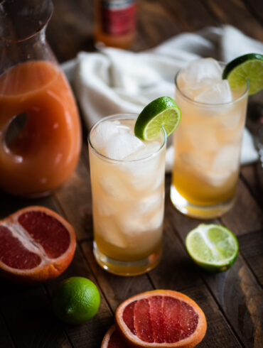 two spicy Paloma cocktails