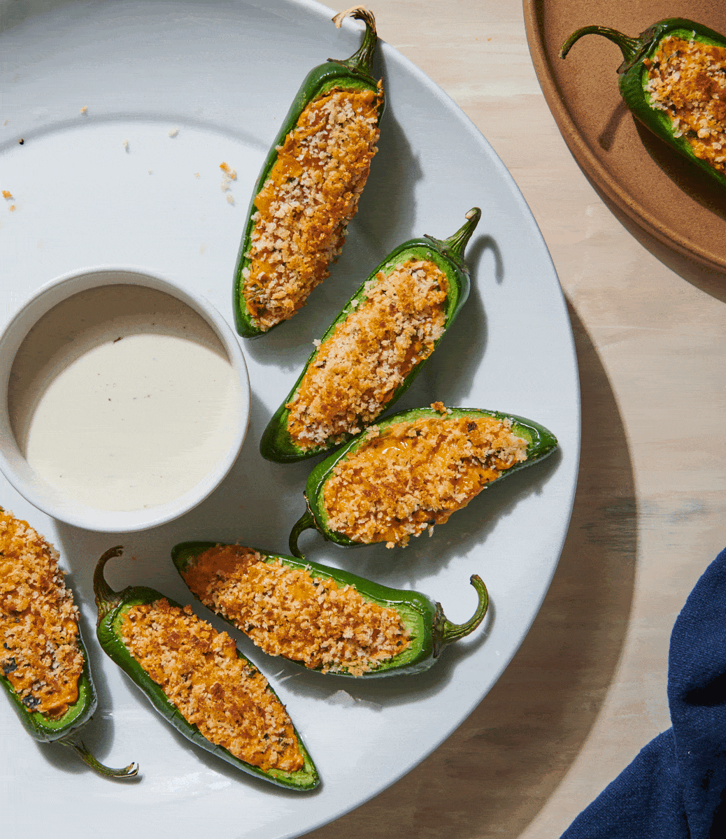 stuffed jalapeños from the healthier southern cooking cookbook