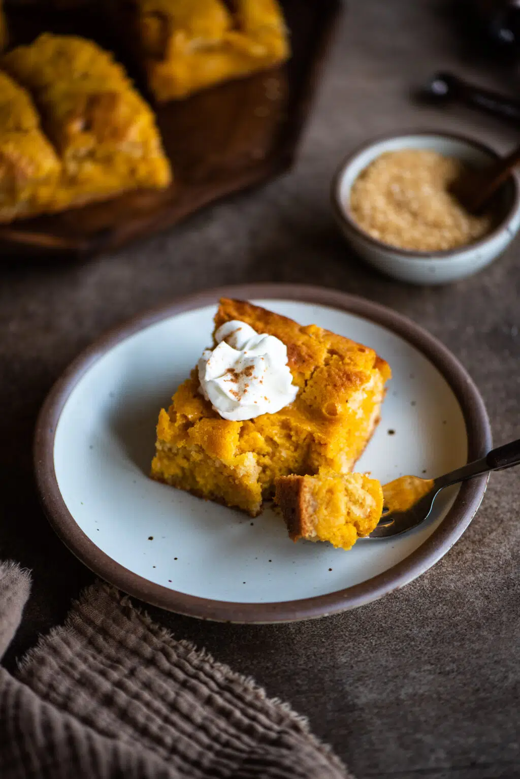 Pumpkin Butter Bars with whipped topping