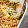 green bean casserole with serving removed