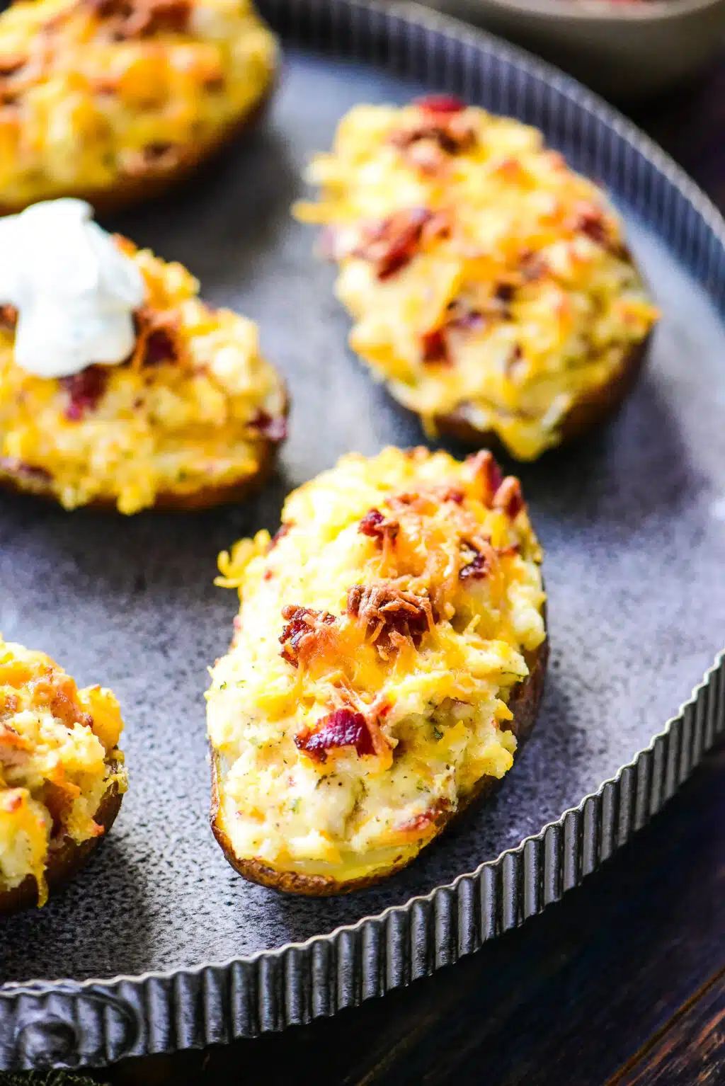 twice baked potatoes with chicken and bacon