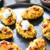 twice baked potatoes served with sour cream