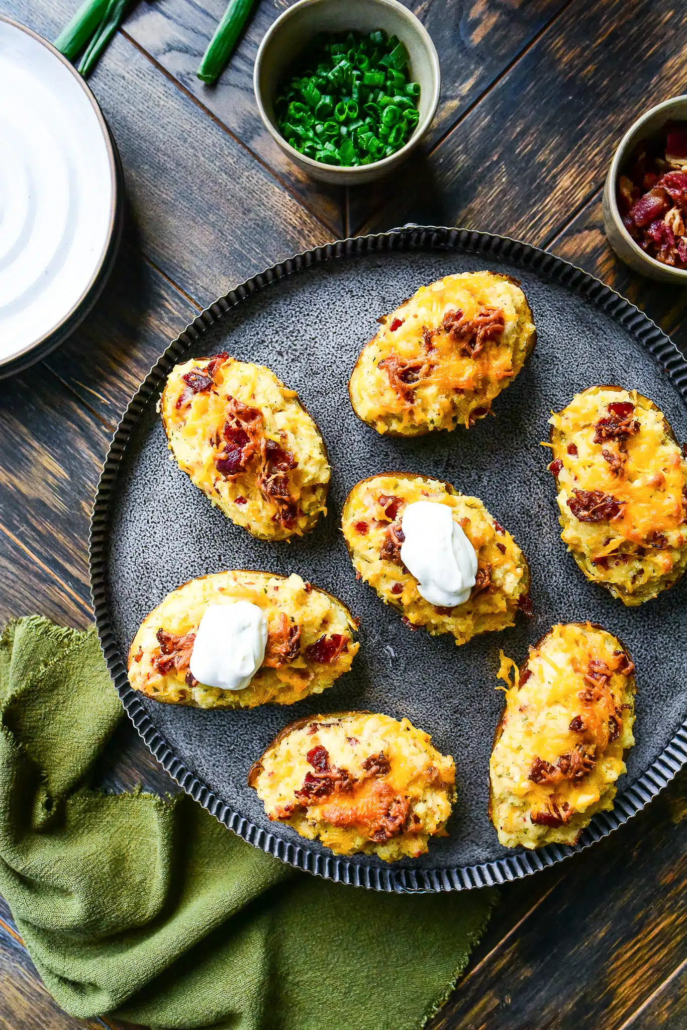Chicken Bacon Ranch Twice-Baked Potatoes