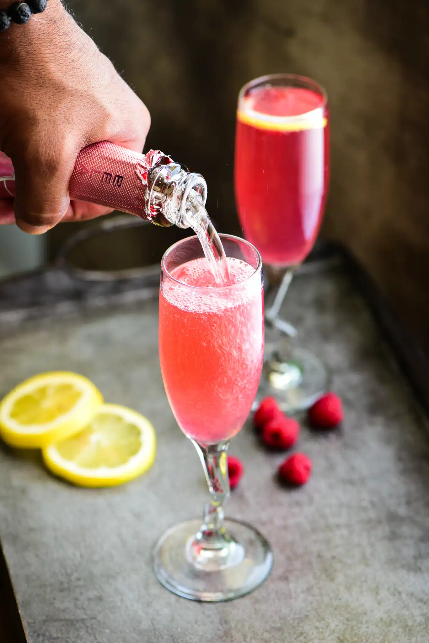 Raspberry Pink 75 Cocktail