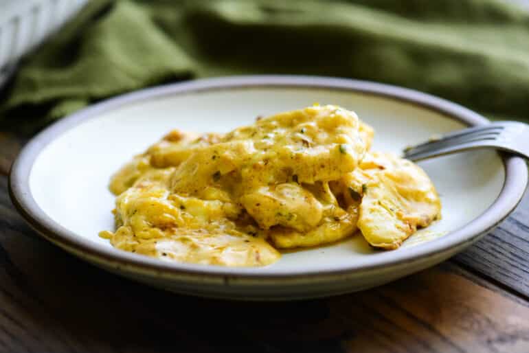 side dish of au gratin potatoes