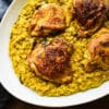 curry chicken thighs with curry risotto