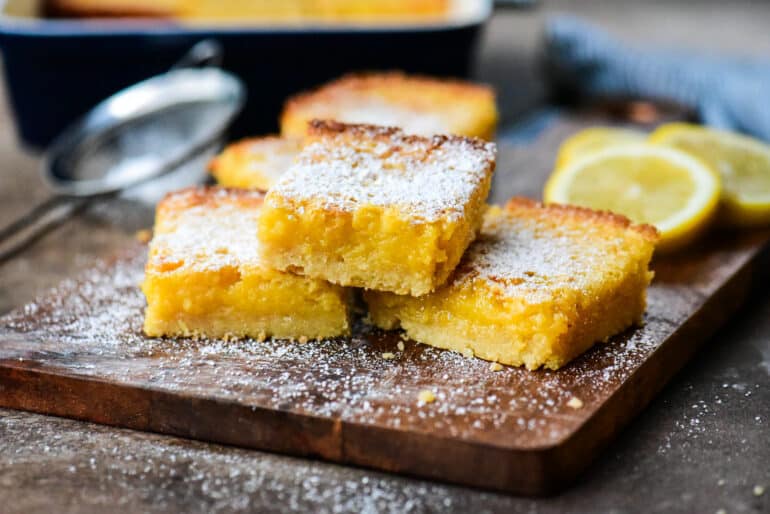 lemon bars stacked