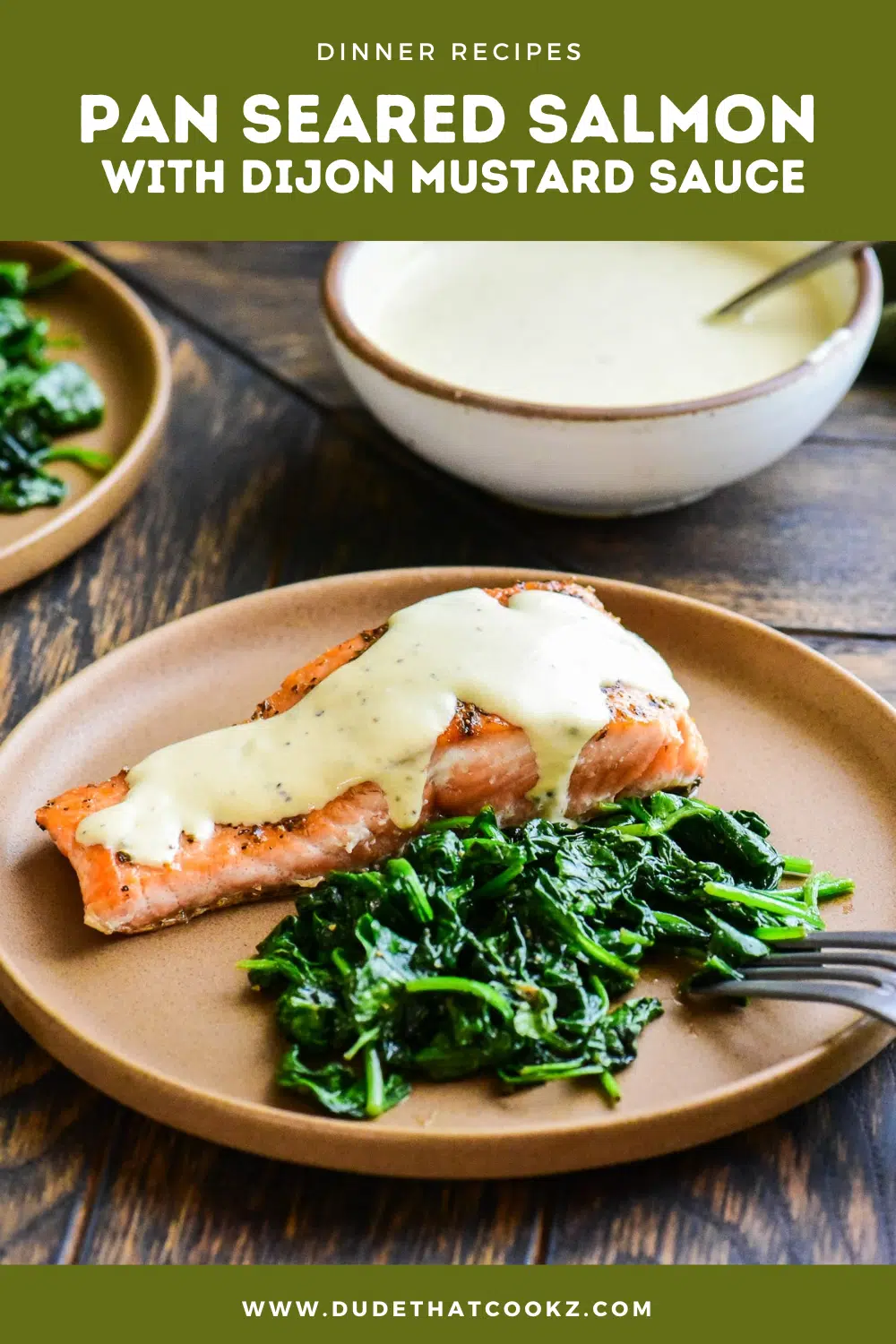 pan seared salmon with Dijon mustard sauce