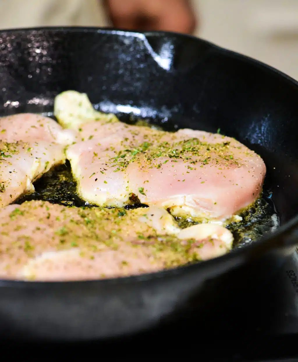 cooking seasoned chicken breast