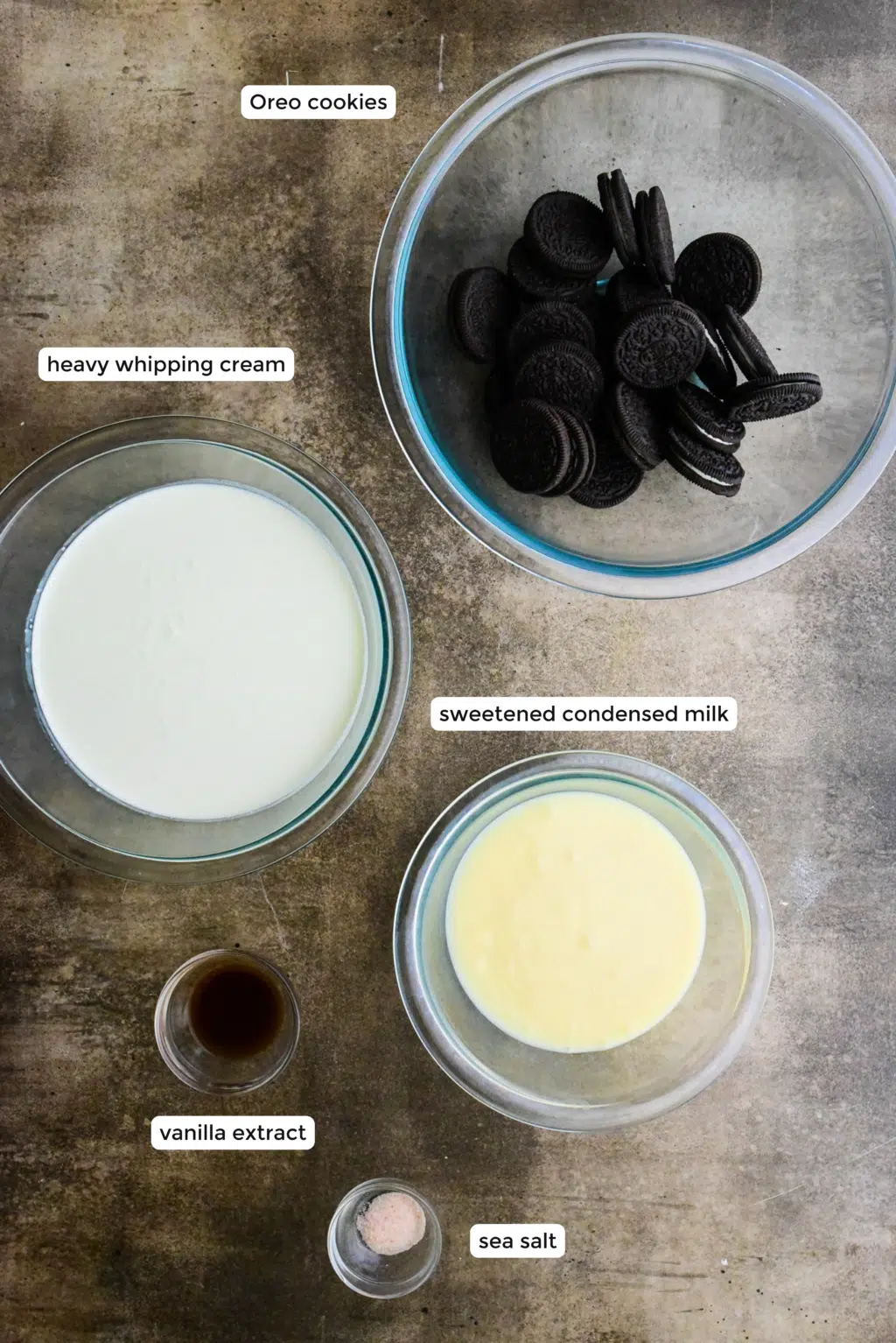 no-churn oreo ice cream ingredients