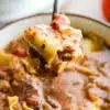 a spoonful of lasagna soup