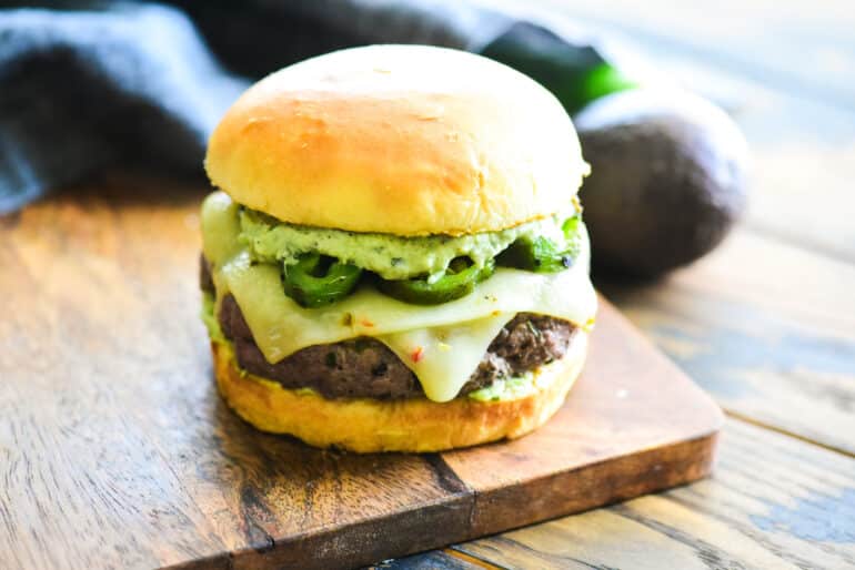 jalapeno cheeseburger with fire roasted jalapenos