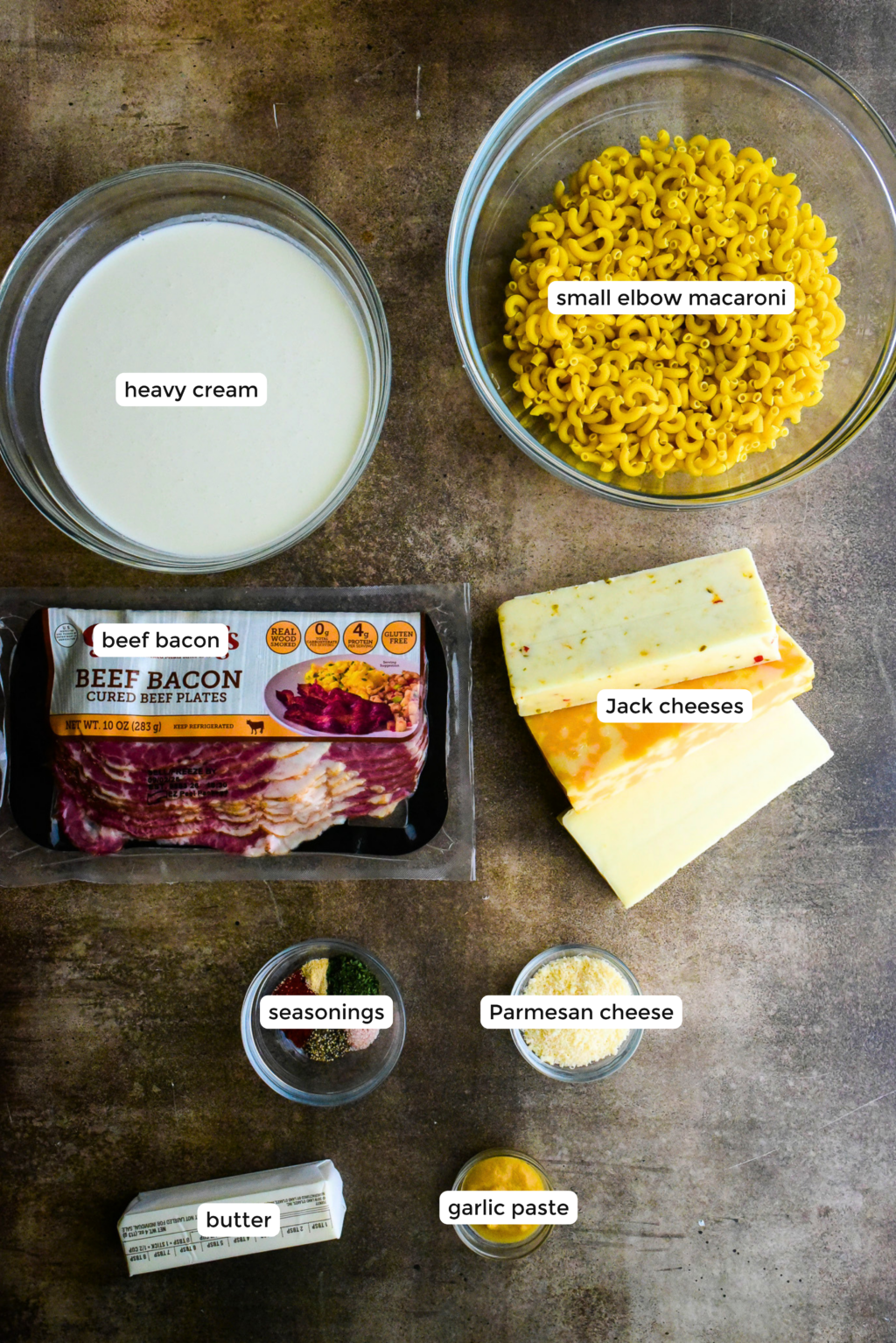 beef bacon mac and cheese ingredients