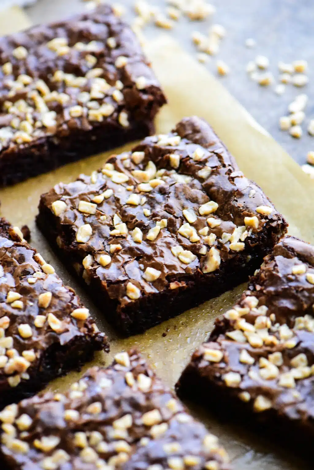sliced toffee brownies