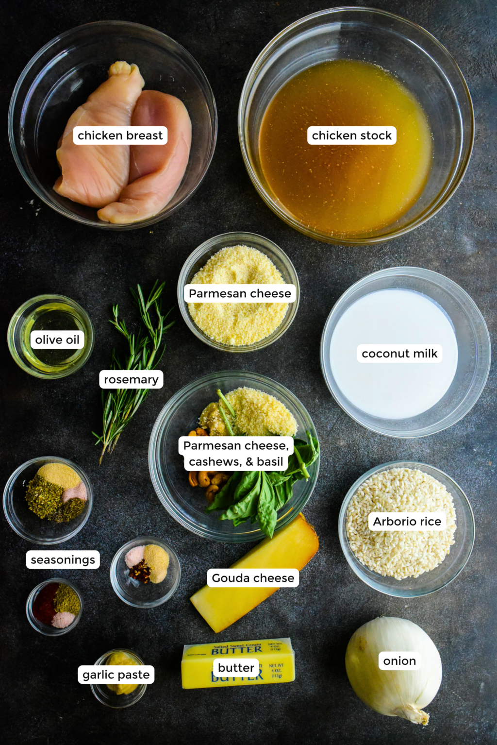 chicken and herb risotto ingredients