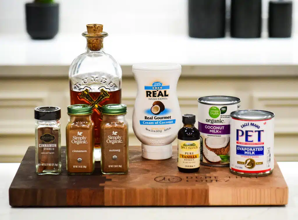 ingredients needed to make a coquito cocktail